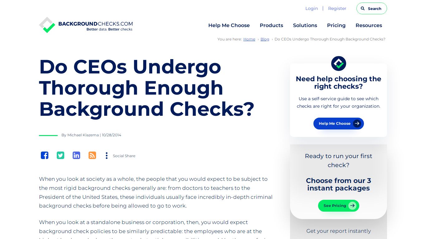 Do CEOs Undergo Thorough Enough Background Checks?